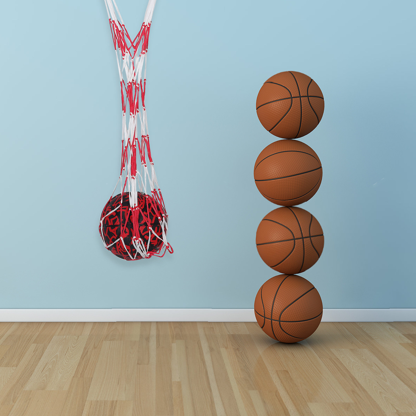Gym Ball - Sporttas van mesh voor ballen, draagbaar,