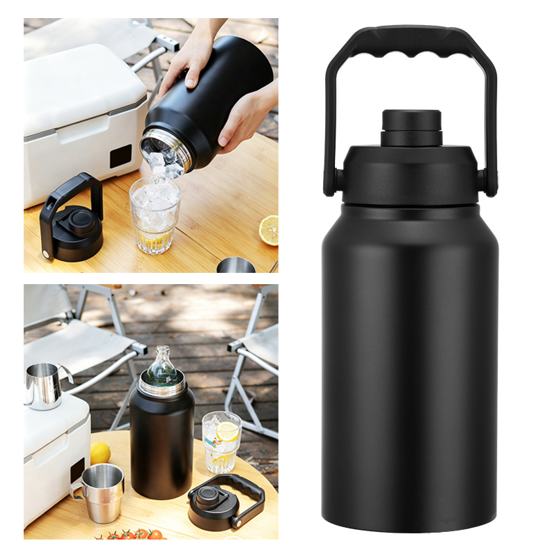 Sports Water Bottle Insulated - Geïsoleerde waterfles met deksel, handvat en