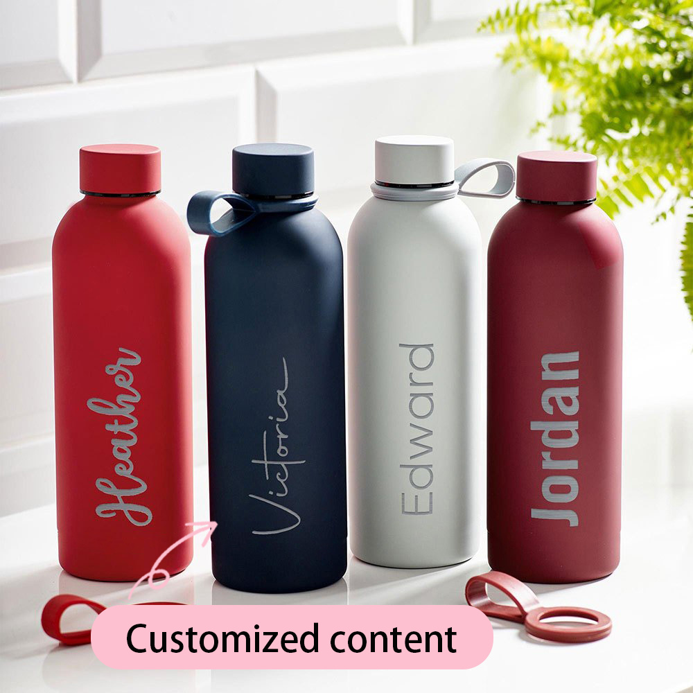 Sports Water Bottle Insulated - Gepersonaliseerde gegraveerde naam roestvrijstalen waterfles, gepersonaliseerde