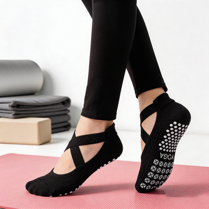Yoga Mat - Dames antislip yogasokken siliconen binnenkatoenen bandage