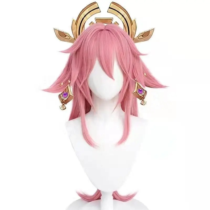 Resistance Band - s;3,v'6.b/7\Cosplay Yae Miko, synthetische, lange, rechte