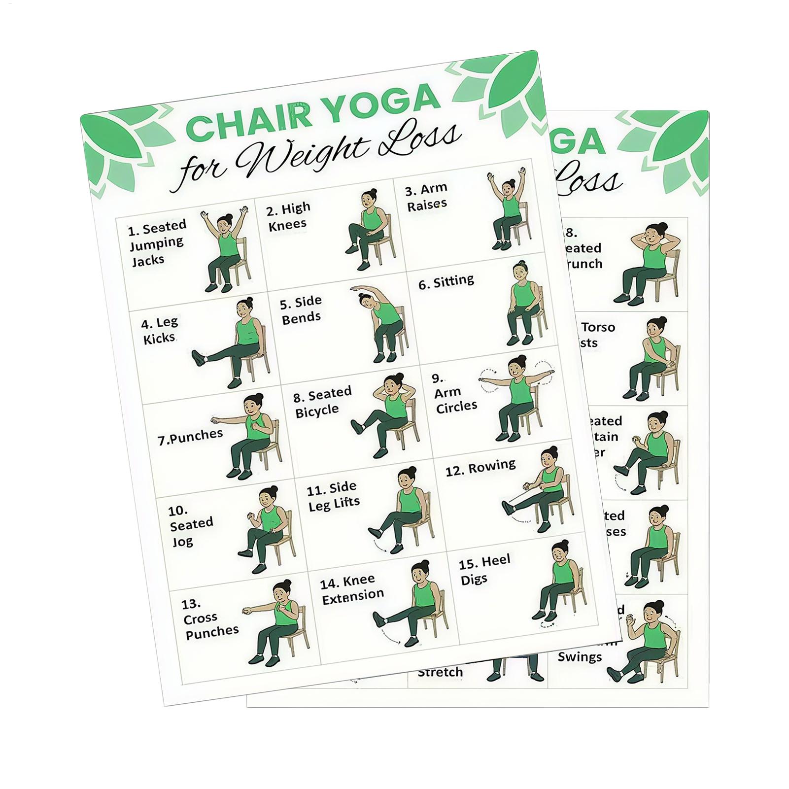 Sports Equipment Poster - 2 stuks yogaposter, thuisoefeningen, gymyoga, 30-daagse