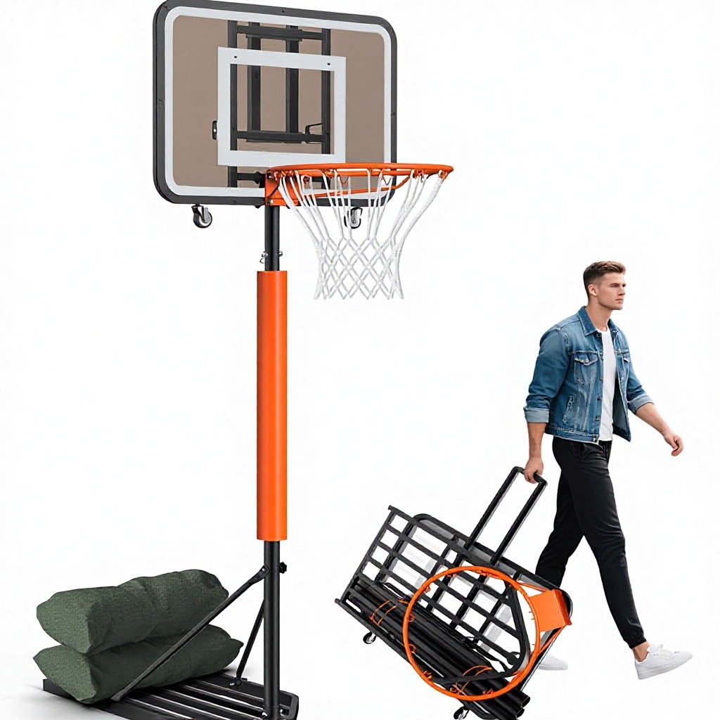 Basketball Hoop - Verstelbaar, draagbaar basketbalring-systeem, 7,1-8,9 ft, 33